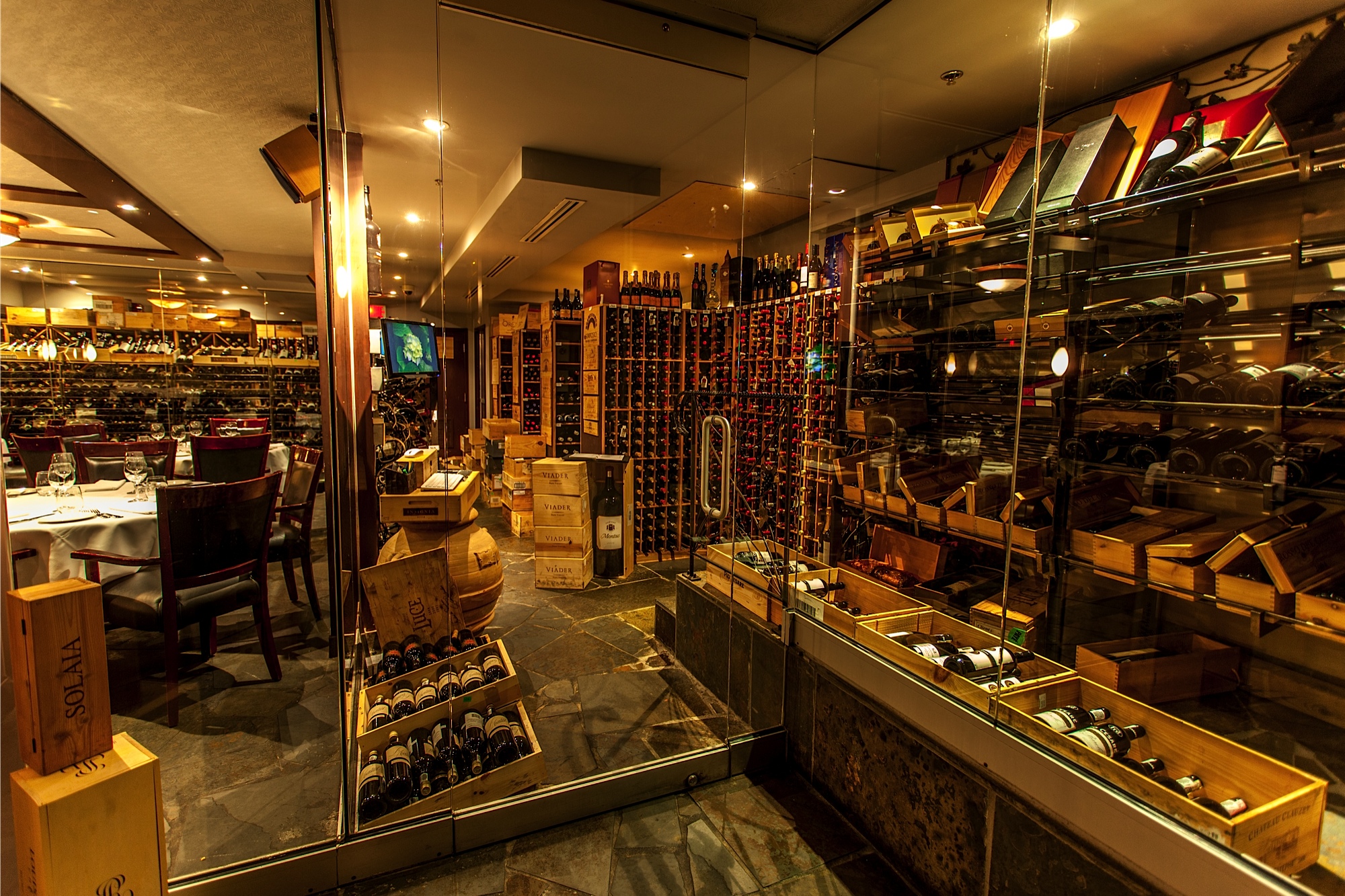 Rib N Reef wine cellar and dining atmosphere
